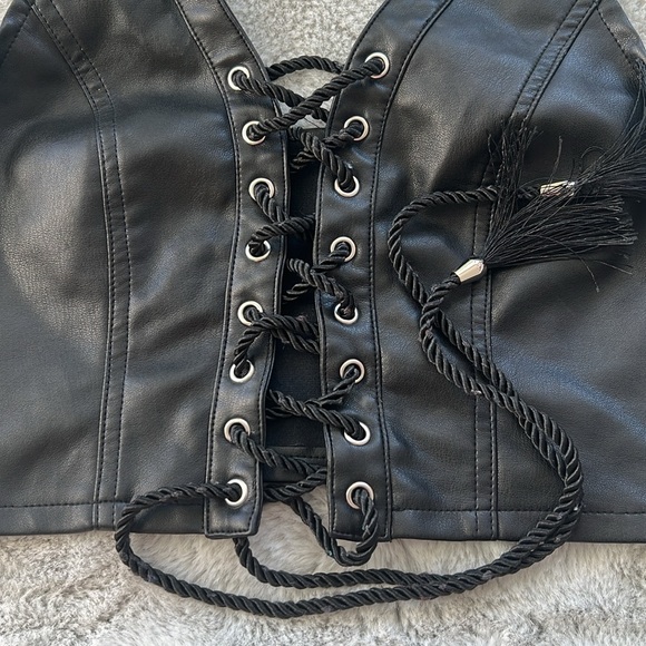 Club Exx Dolls Kill Laceup Halter Top - Picture 2 of 4